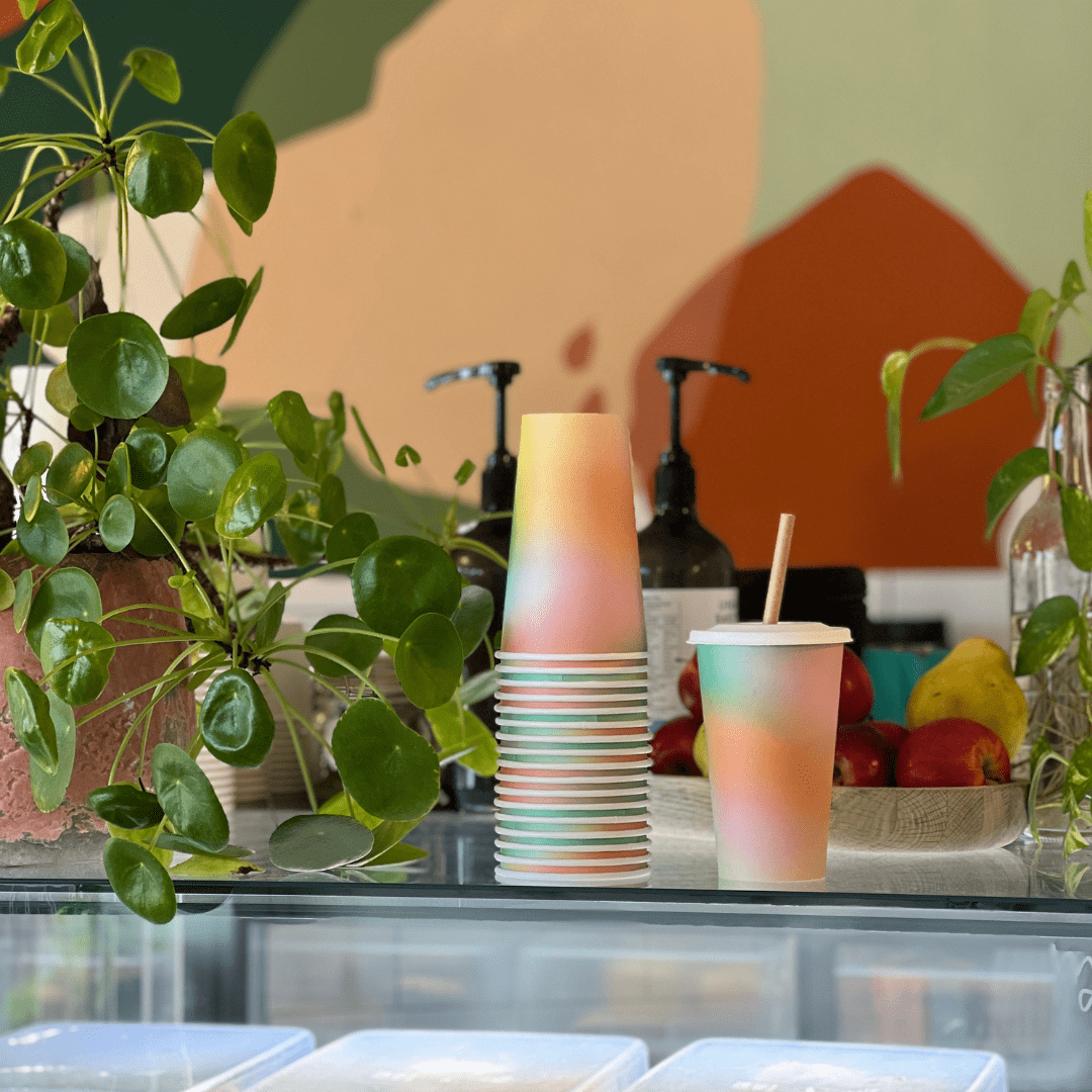 8-16oz Coffee Takeaway Cups (Swirly Collection) Home Compostable - Image 6