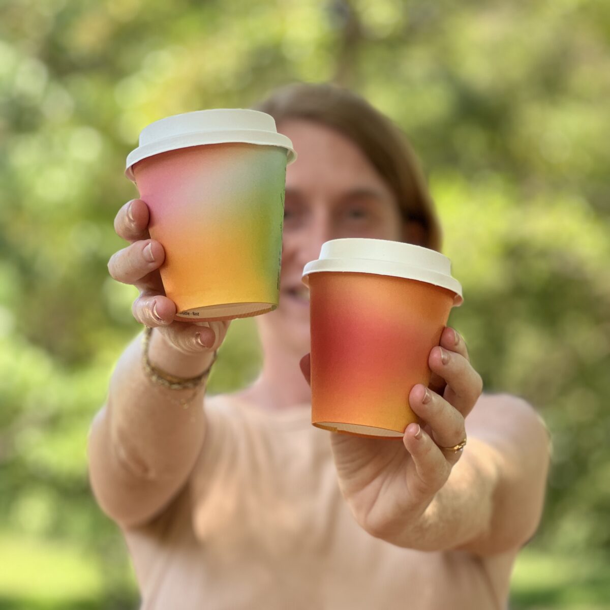 8-16oz Coffee Takeaway Cups (Swirly Collection) Home Compostable - Image 3