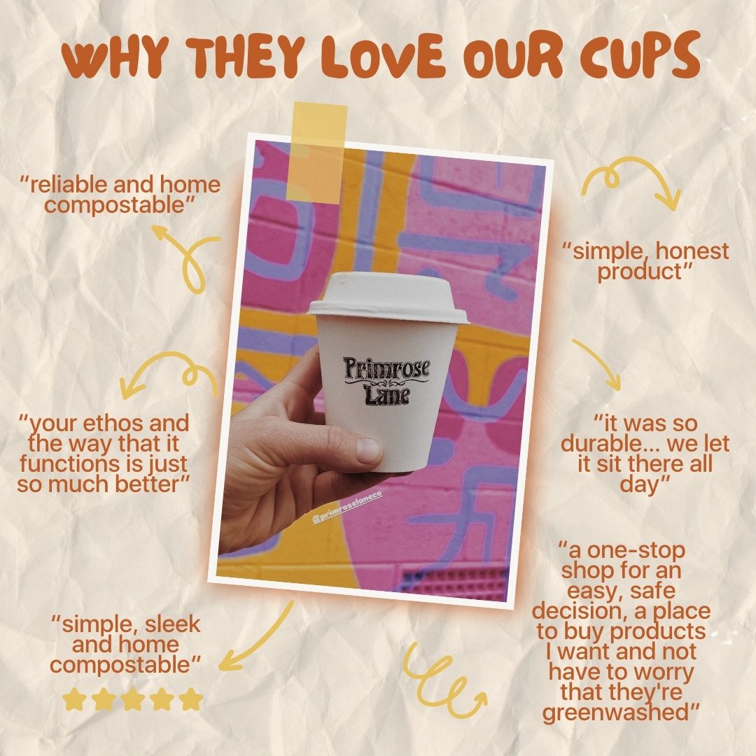 6-12oz Slim Home Compostable Coffee Cups 80mm NEW - Image 3