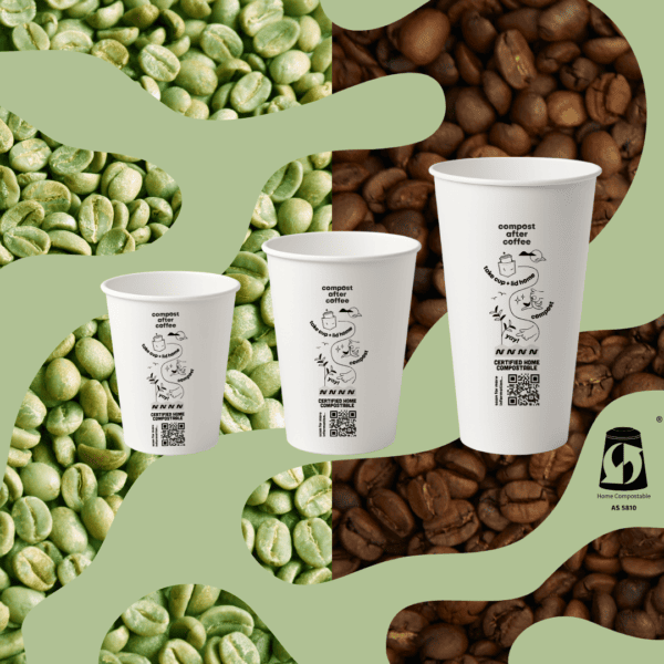 6-12oz Slim Home Compostable Coffee Cups 80mm NEW