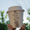 80mm Hot Cup Fibre Lid - Home Compostable - Carton of 1000 - Image 2