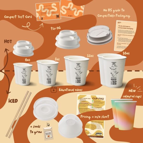 compostable coffee cups sample box