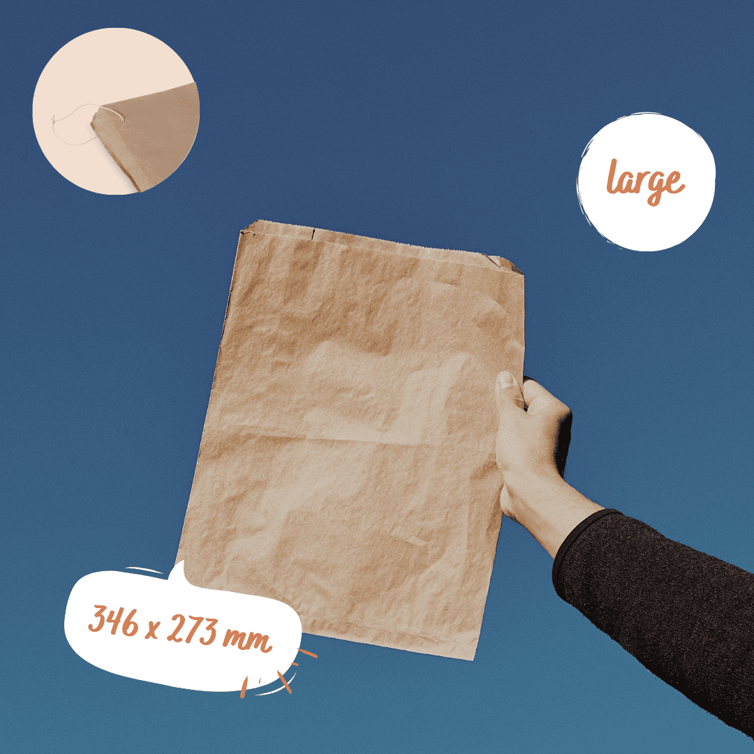 Flat Kraft Paper Bags - 3 Sizes - Packed per 500 - Image 4