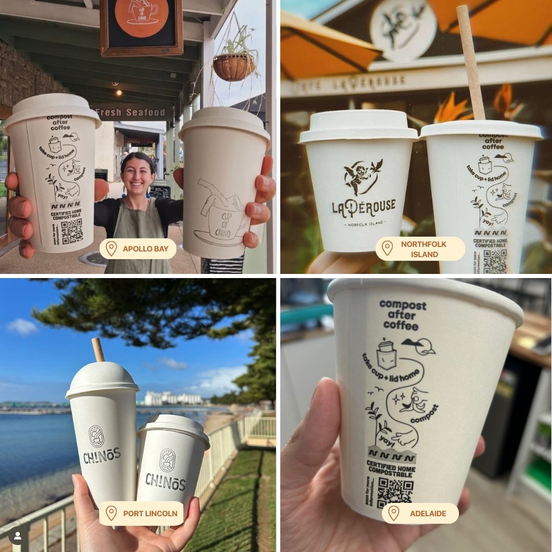 8oz + 12oz Starter Pack: Home Compostable Coffee Cups and Lids - Image 4