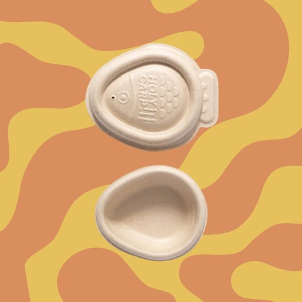 Plastic-free, home compostable soy fish dropper: Holy Carp!